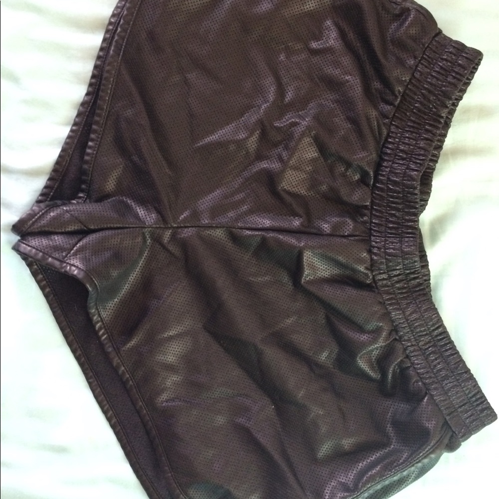 Leather shorts